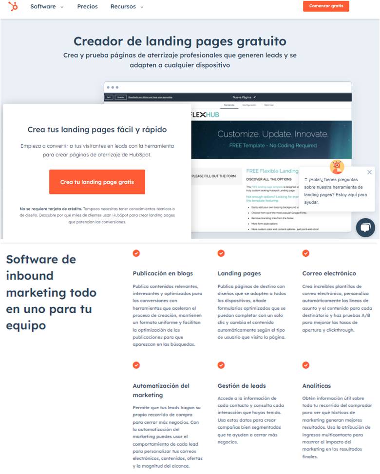 ejemplos de landing page
