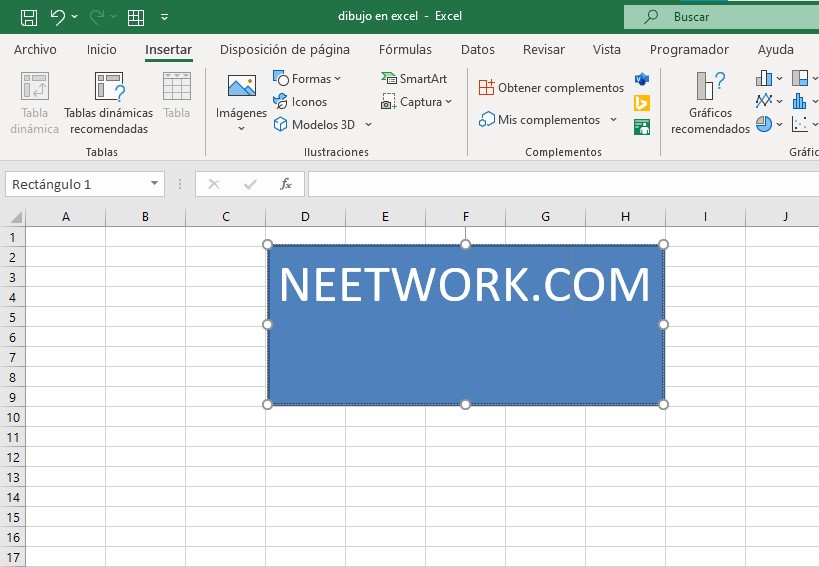 hacer dibujos en excel