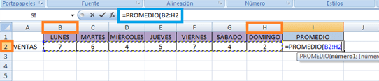 sacar promedio en excel