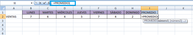sacar promedio en excel
