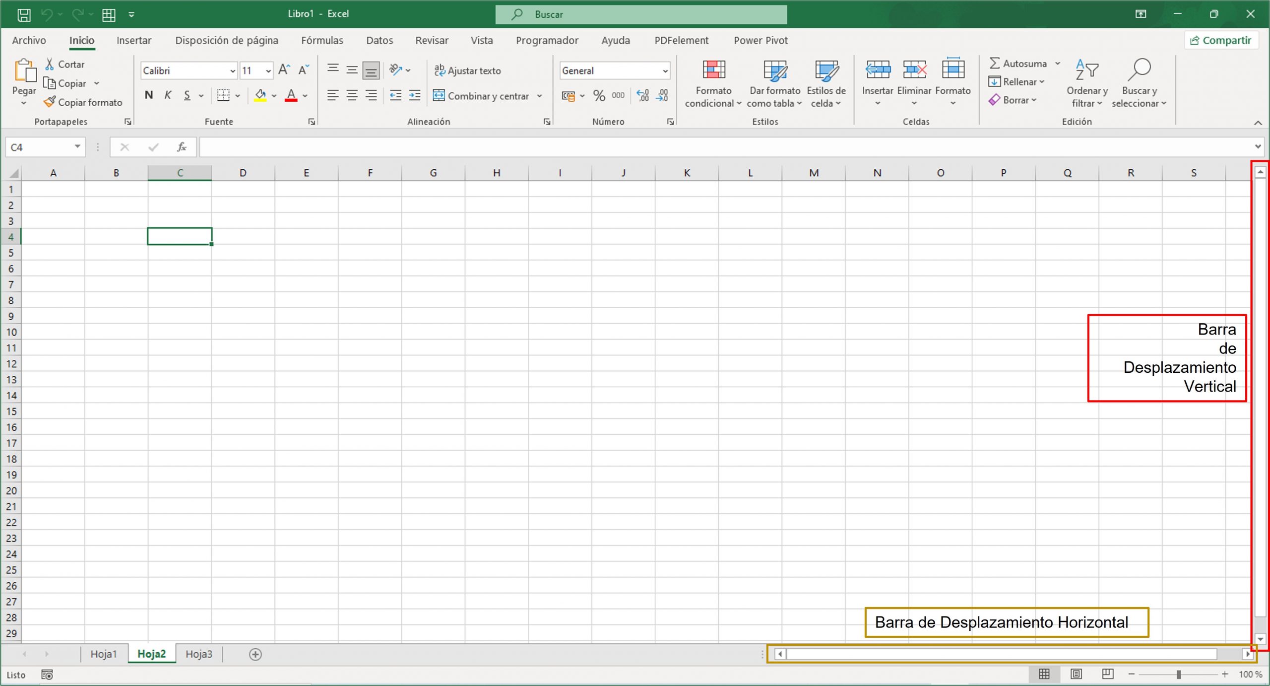 partes de excel