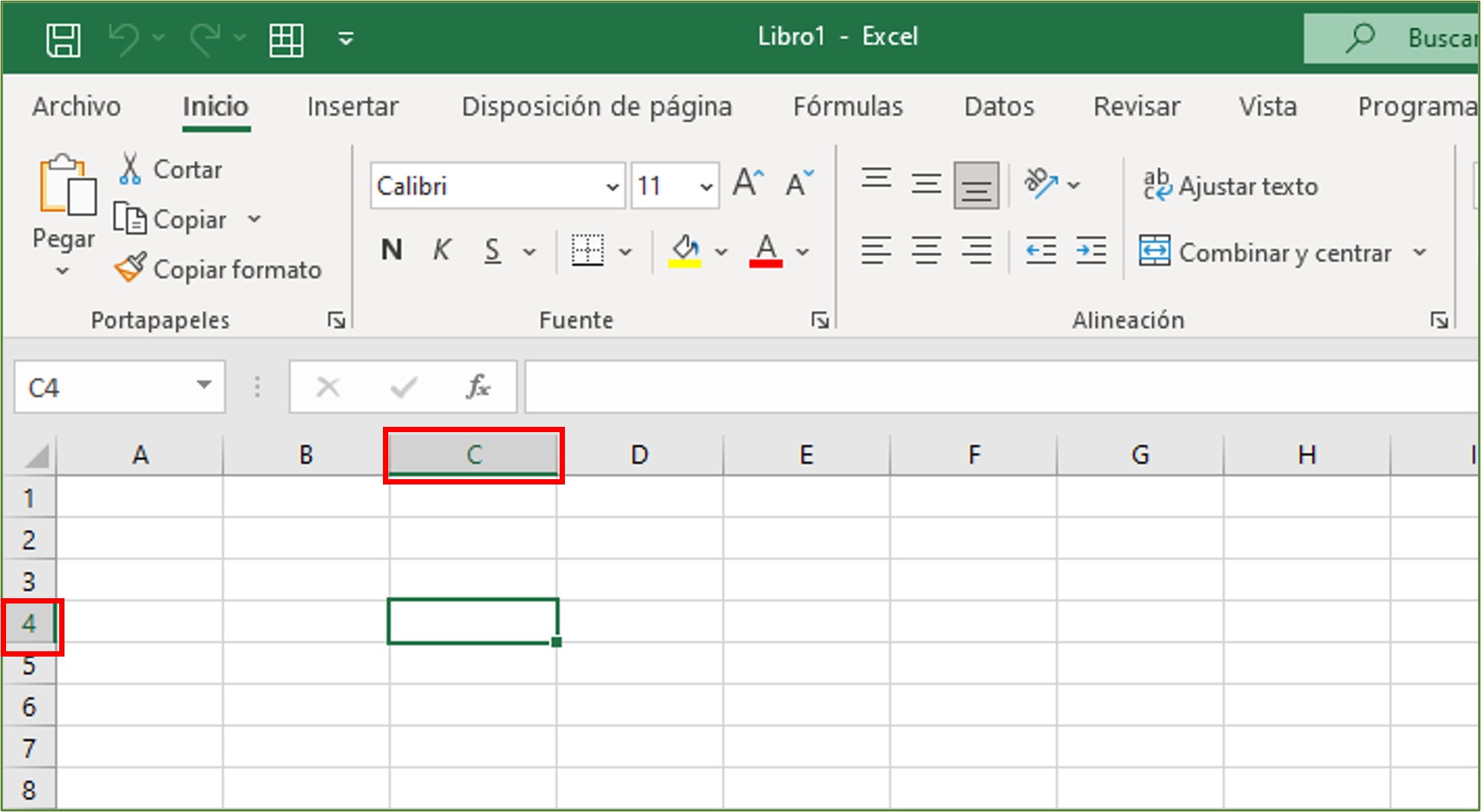 partes de excel