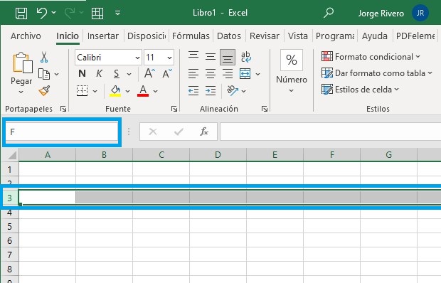 cuadro de nombres de excel
