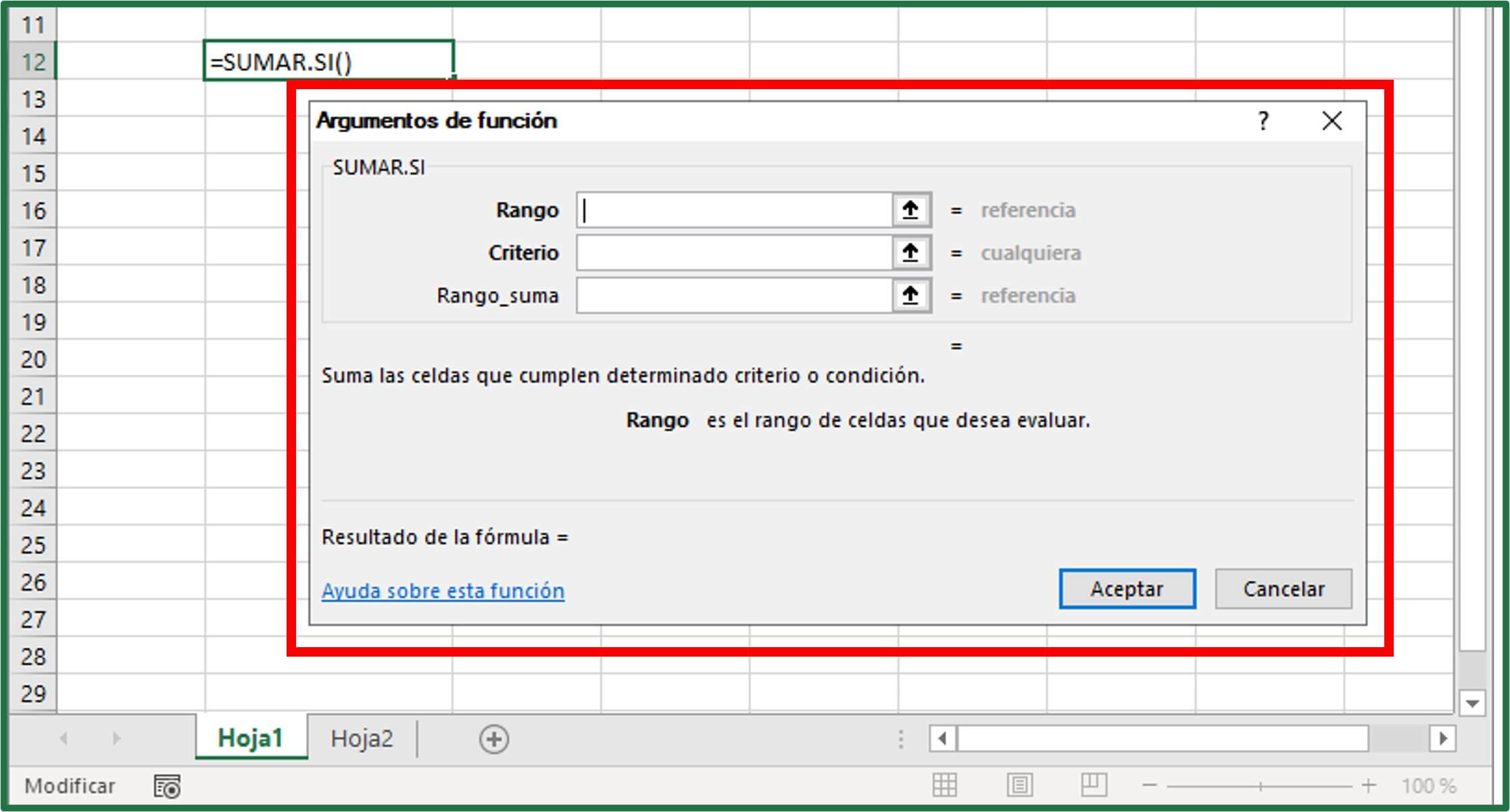 SUMAR.SI en Excel