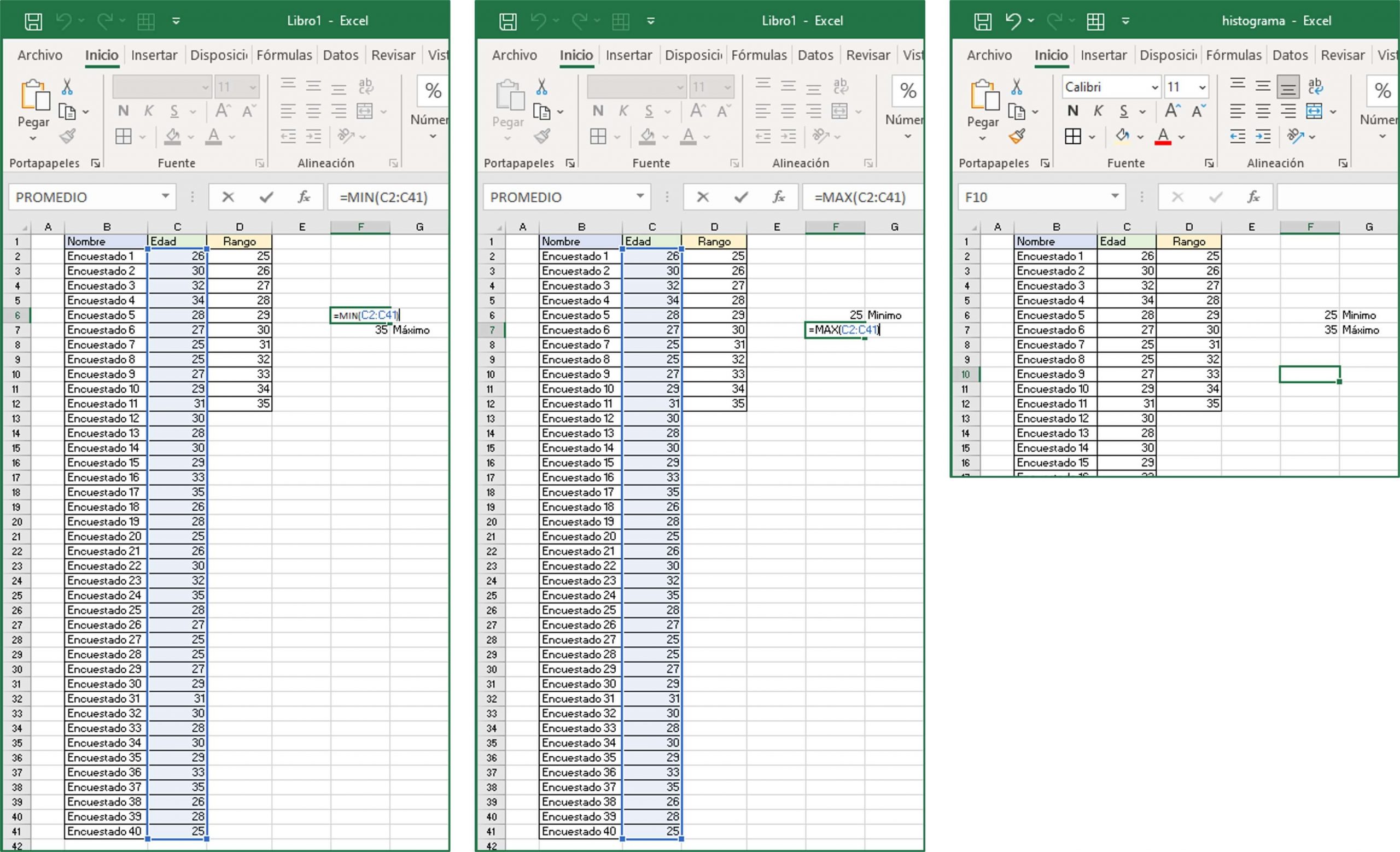 histograma en Excel