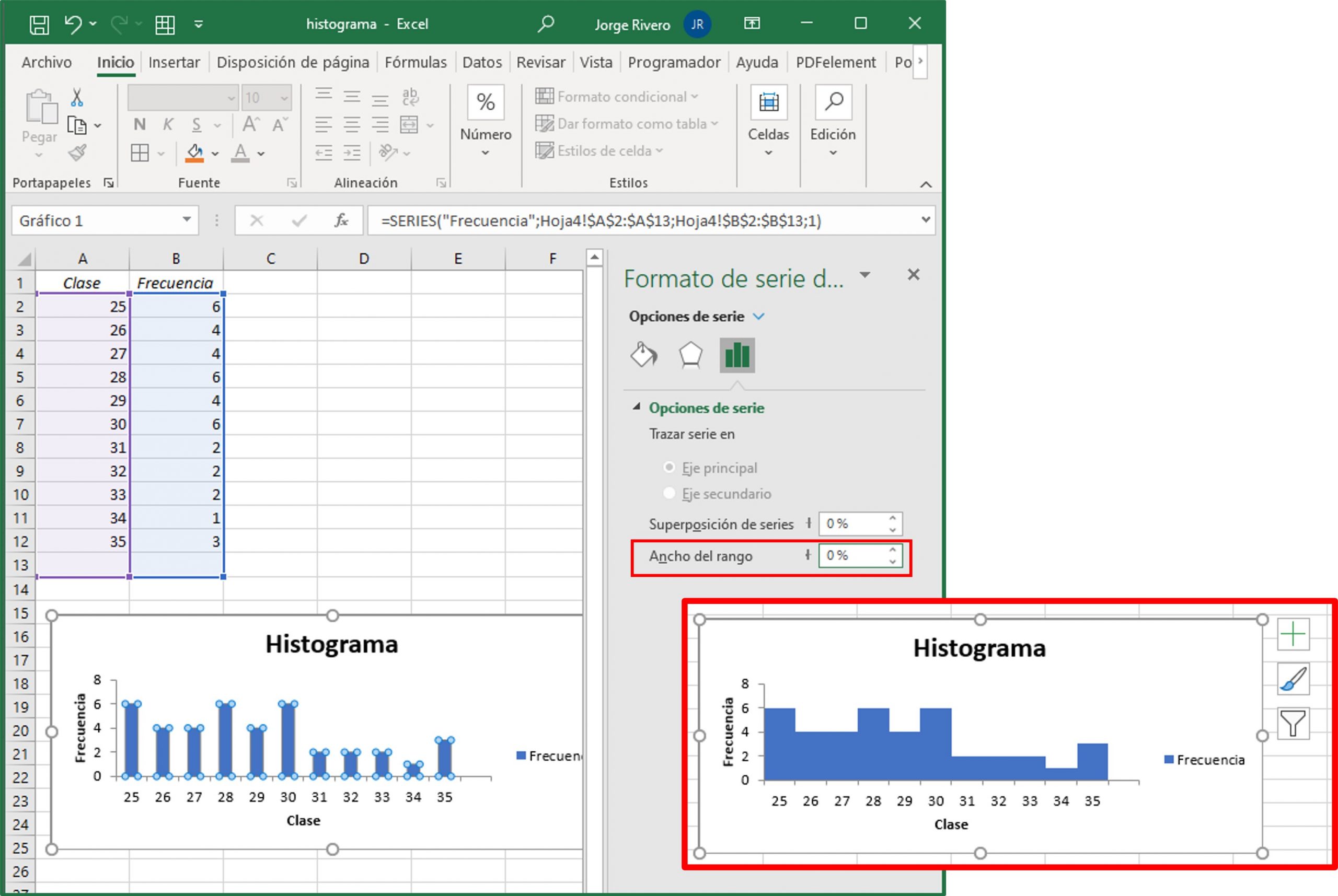 histograma en Excel