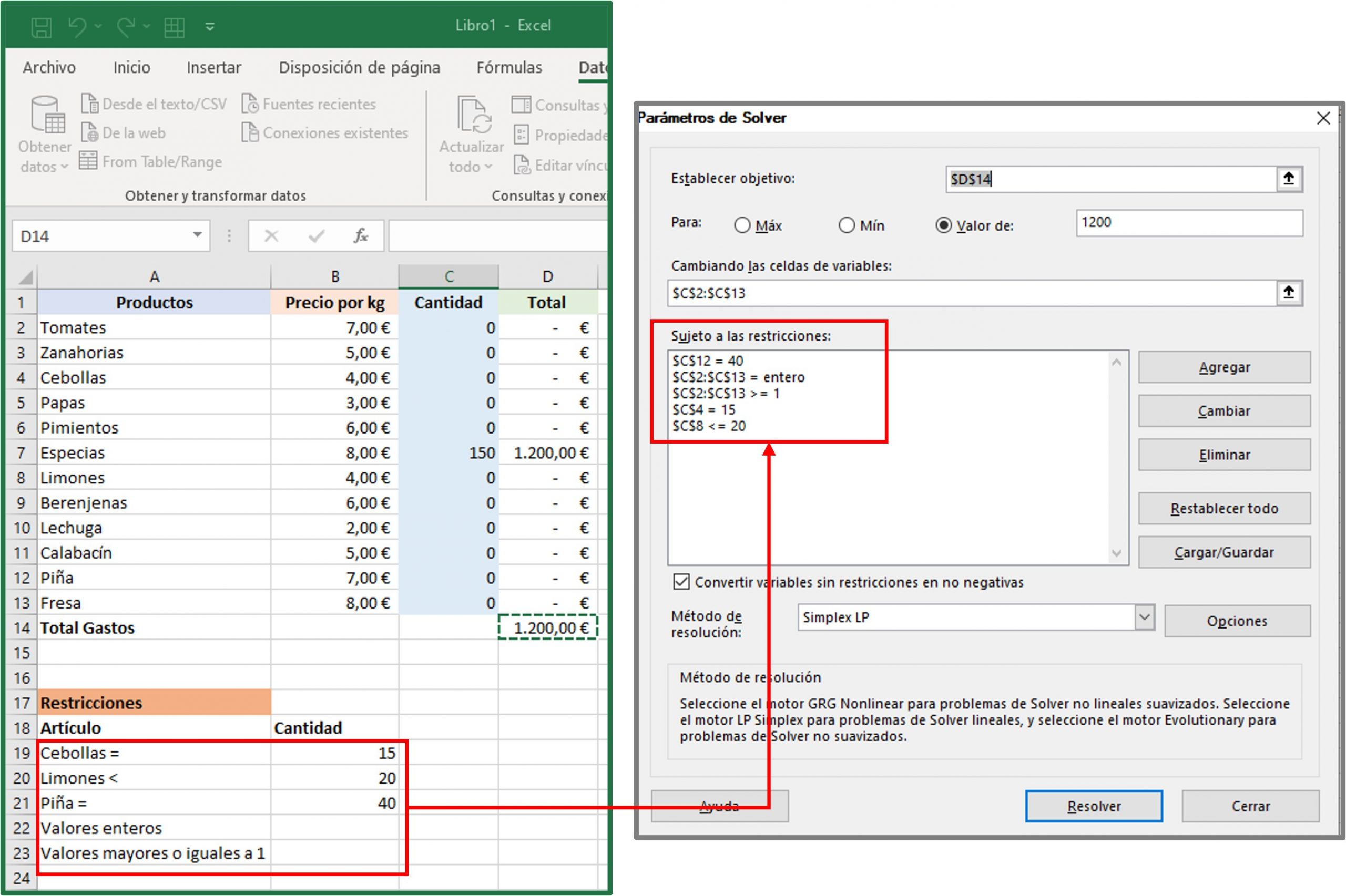 Solver en Excel