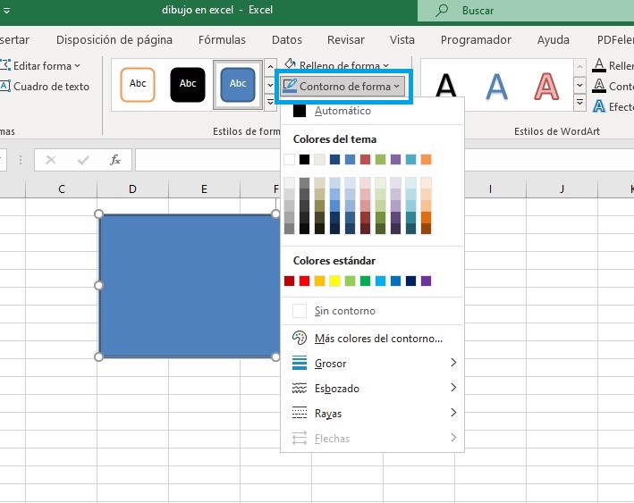 hacer dibujos en excel