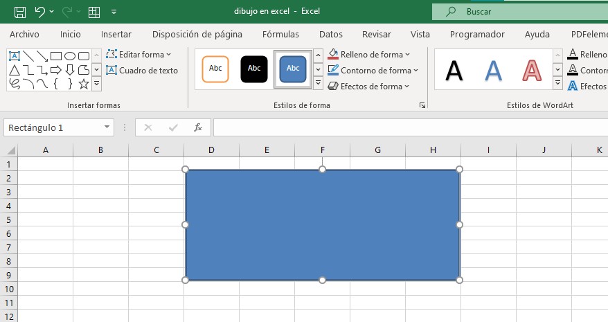 hacer dibujos en excel