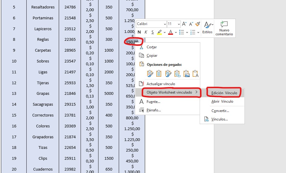 convertir Excel a Word