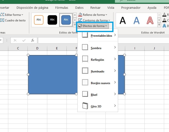 hacer dibujos en excel