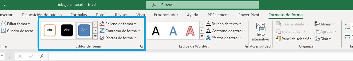 hacer dibujos en excel