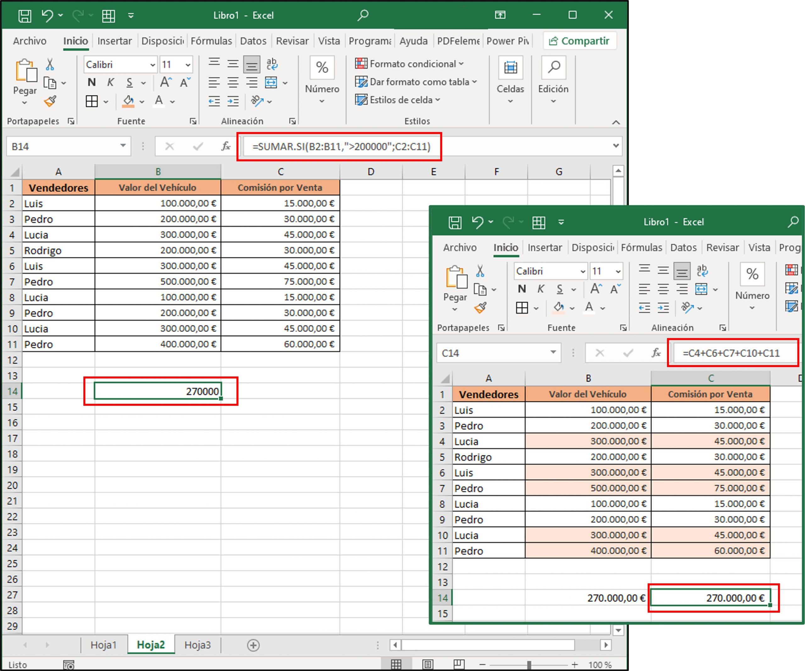 SUMAR.SI en Excel