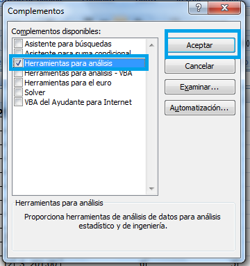 regresión lineal en excel