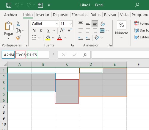 cuadro de nombres de excel