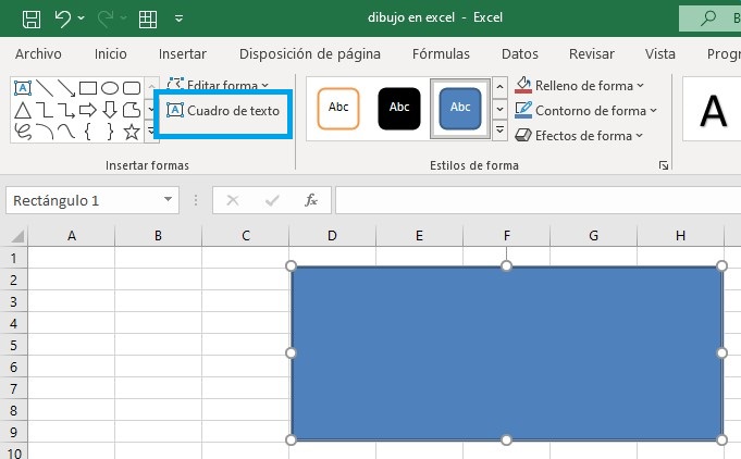 hacer dibujos en excel