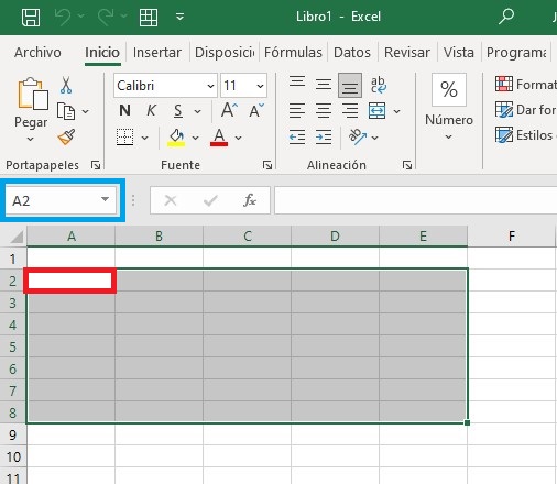 cuadro de nombres de excel