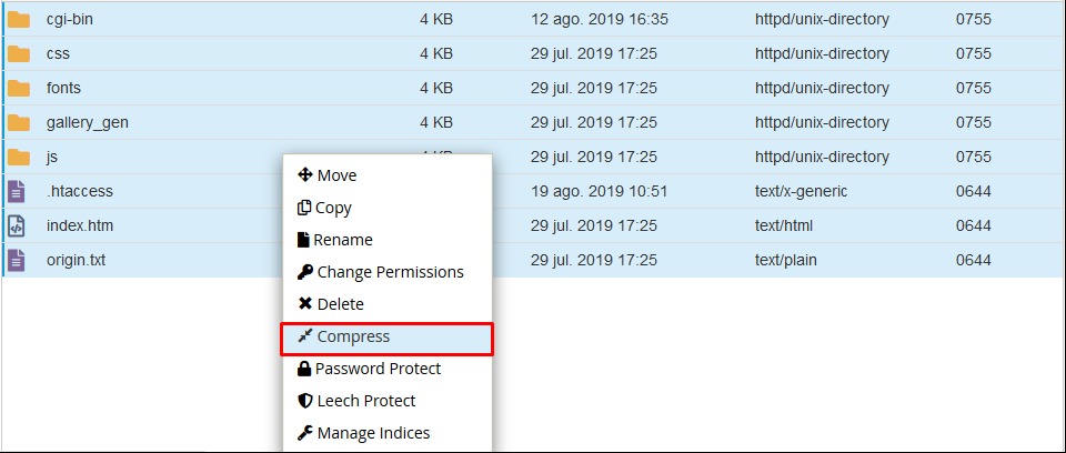 cómo respaldar y restaurar un sitio web