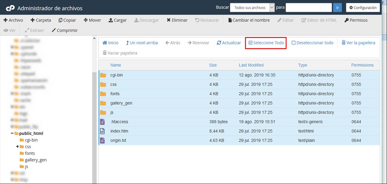 cómo respaldar y restaurar un sitio web