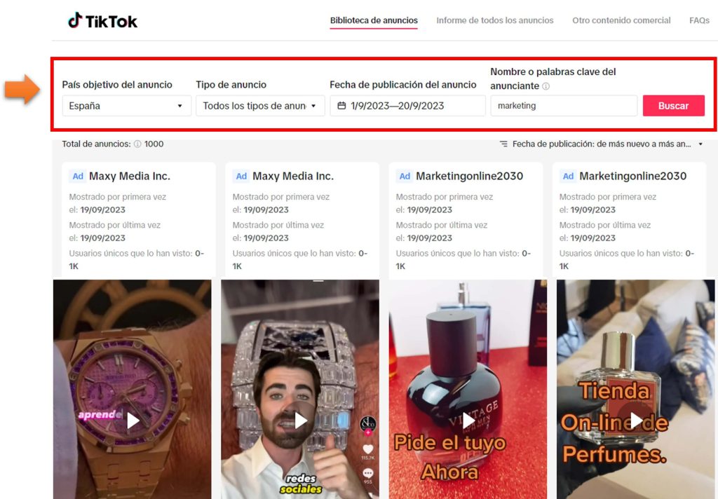 TikTok Ads Library